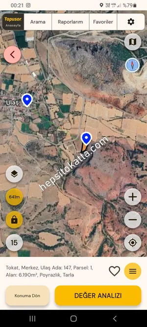 Ulaş Köyünde Satılık Tarla