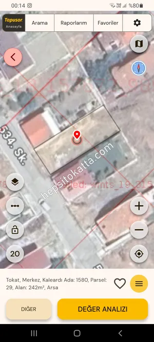Tokat Merkez Kaleardı Mah Satılık Villa Arsası